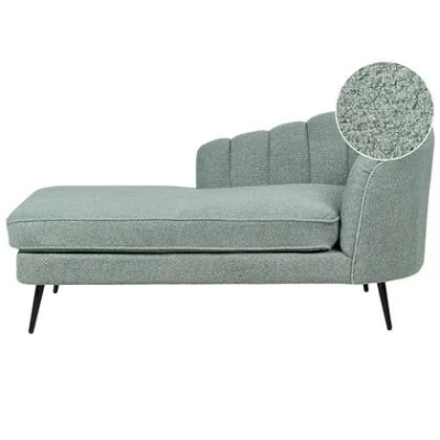 Afbeelding van ALLIER Chaise longue Groen Rechterzijde Bouclé