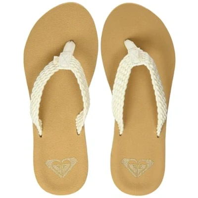 Afbeelding van Roxy Porto, strand en zwembadschoenen voor dames, Natuurlijk bruin