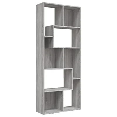 Afbeelding van Boekenkast 67x24x161 cm bewerkt hout grijs sonoma eikenkleurig
