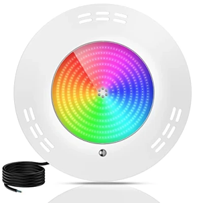 Afbeelding van LyLmLe led zwembadspot, gevuld met hars, 35 W, zwembadlamp, extra plat, RGB, meerkleurig, licht, synchrone spot, stralingshoek 140 graden, IP68 waterdicht, 12 V AC, geen controller