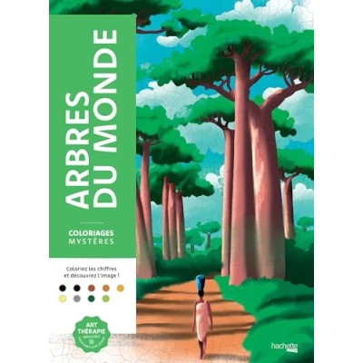 Afbeelding van Coloriages Mystères Arbres du Monde Kleuren op Nummer kleurboek hachette