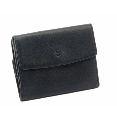 Afbeelding van Esquire Leren Portemonnee Logo Pocket Wallet Black Zwart