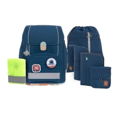 Afbeelding van LÄSSIG 7 delige schooltas set kinder/schoolset Boxy Unique navy, Eén maat, Casual