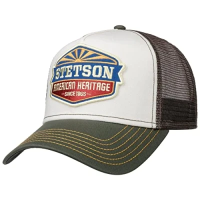 Afbeelding van Stetson New American Heritage Trucker Cap voor heren, truckerpet, baseballpet, mesh, pet met snapback zomer/winter, grijs, 57 61, Seize If Grey