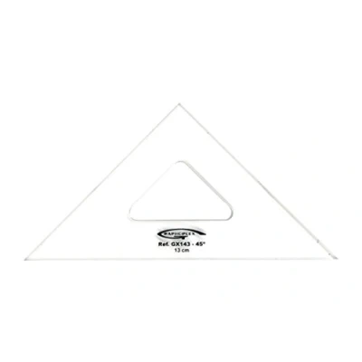 Image de Equerre 45 3 bords droits 13 cm graphoplex