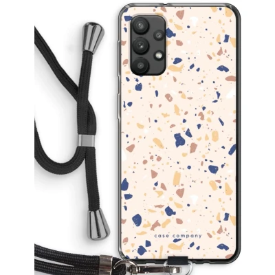 Afbeelding van Case Company® hoesje met Koord geschikt voor Samsung Galaxy A32 4G Terrazzo N23 Telefoonhoesje Zwart Bescherming aan alle Kanten en Over de Schermrand