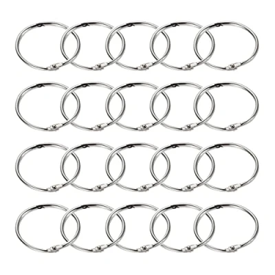 Afbeelding van Boekringen, 100 stuks metalen scharnierringen, 30 mm ringen, kaartringen, beweegbare bladeren, boek, map, sleutelhanger, knutselen