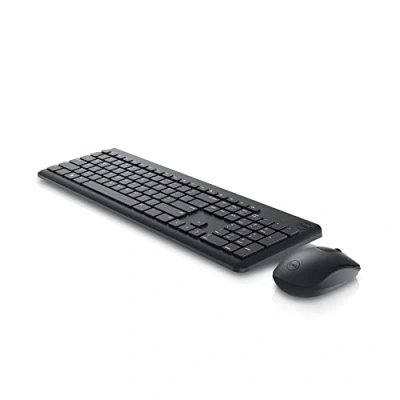 Afbeelding van Dell KM3322W Draadloos toetsenbord en muis, Brits QWERTY met morsbestendige toetsen, 1000 dpi muis scrollwiel, zwart
