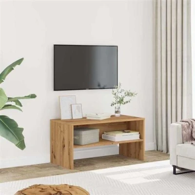 Afbeelding van vidaXL Tv meubel 80x40x40 cm bewerkt hout artisanaal eikenkleur