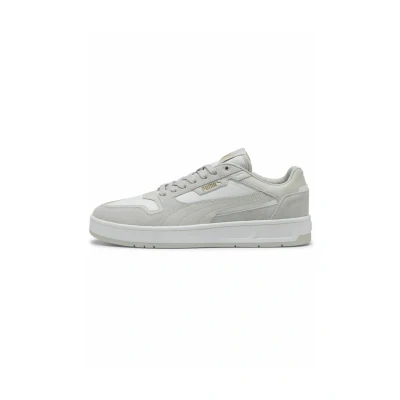 Afbeelding van Court Classic Suede sneakers uniseks, Grijs/Wit/Goud, Maat 46 PUMA