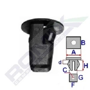 Afbeelding van ROMIX B21006 Clip, sier /beschermingslijst TOYOTA: Yaris I Hatchback
