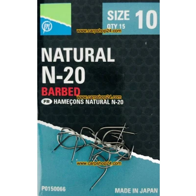 Afbeelding van Preston Natural N 20 Barbed (15 pcs) Maat : 10