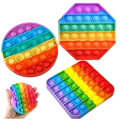 Afbeelding van Nuyoah Push Pop Bubble Sensory Fidget Toy siliconen sensorisch tandappelen speelgoed 3 stuks, stressvermindering, angstvermindering, speciale behoeften, angstverlichting voor klaslokaal