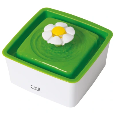 Afbeelding van Catit Drinkfontein Mini Bloem Senses Kattendrinkbak 18.2x18.2x12 cm 1.5 l Wit Groen
