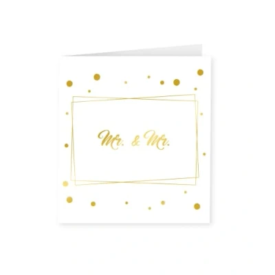 Afbeelding van Gold white cards Mr &amp;