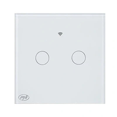 Afbeelding van PNI SafeHome PT202L WiFi Smart Touch lichtschakelaar, 10A, bediening via Tuya app, compatibel met Alexa en Google Assistant, Live Wire, zonder nul