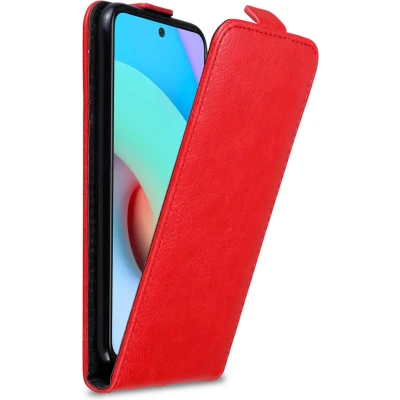 Afbeelding van Cadorabo Hoesje geschikt voor Xiaomi RedMi 10 in APPEL ROOD Beschermhoes flip design Case Cover met magnetische sluiting