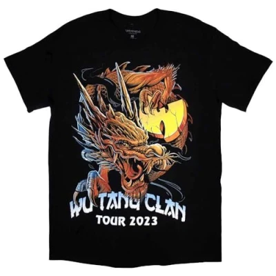 Afbeelding van WuTang Clan Tour &#039;23 Dragon Back Print Heren T shirt L Zwart