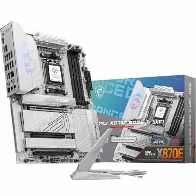 Image de MSI MPG X870E EDGE TI WIFI carte mère ATX Socket AM5 AMD Chipset USB4, USB C 3.2 Gen 2x2, Gen2, 2, 1 5 Gigabit Ethernet, Wi Fi 7, Bluetooth graphique embarquée (unité centrale requise) audio