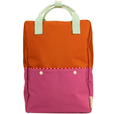 Afbeelding van Sticky lemon rugzak colourblocking gravel orange rosette pink 38 cm
