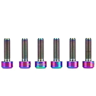Afbeelding van bout M5 titanium, 3 kleuren, 6 stuks/set x 16 mm, legering, fiets, vaste schacht, vervanging voor mountainbike, stang (kleurrijk)