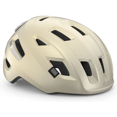 Afbeelding van MET E Mob Fietshelm Mannen &amp; Vrouwen Bike Volwassenen Maat L (58 61cm) NTA8776 Vanilla Ice