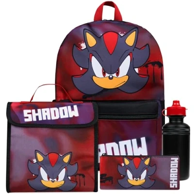 Afbeelding van SONIC THE HEDGEHOG Rugzak voor kinderen, 4 stuks, waterfles, etui, lunchtas, schaduw, schoolbenodigdheden, Meerkleurig, Eén maat, delige schaduwset