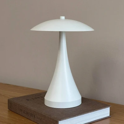 Afbeelding van Dyberg Larsen LED tafellamp Vienna, crème, hoogte 28 cm