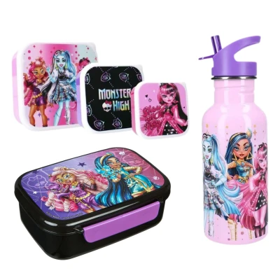 Afbeelding van Monster High Lunchset; Fles, Lunchbox en 3 in 1 Snackbox 8721122781807