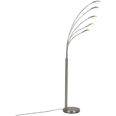 Afbeelding van QAZQA Vloerlamp staal incl. LED met touch dimmer Sixties Trento
