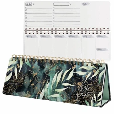 Afbeelding van Tafelagenda Sigel Jolie Beauty 300x114mm 53 weken 7dagen/1pagina ongedateerd glamourous leaves