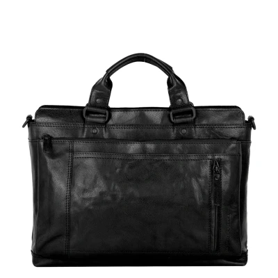 Afbeelding van Leather Business bag Bennie Black