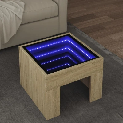 Afbeelding van Salontafel met Infinity LED 40x40x30 cm sonoma eikenkleurig