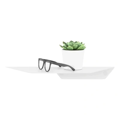 Afbeelding van SOTECH Set van 2 design wandplanken HOVER II 350 x 130 40 mm wit, wandmontage, rek met bevestigingsset, modern wandrek