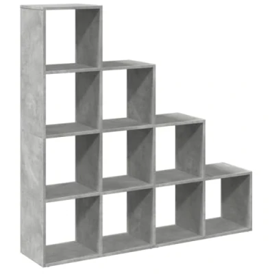 Afbeelding van Kamerscherm / boekenkast 4 laags 131,5x29x131,5 cm hout grijs