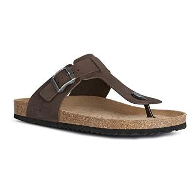 Afbeelding van Geox Ghita Teensandalen, Heren, Maat: 39, Dark coffee Nubukleer