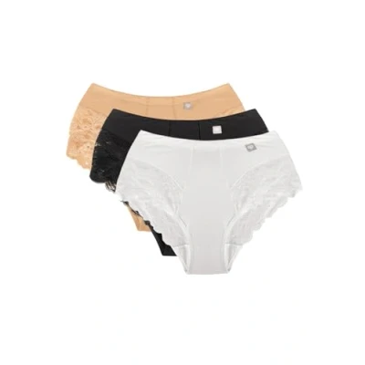 Afbeelding van Wolbar Diamond 3PACK Slip, Dames, Maat: Medium, Beige black white