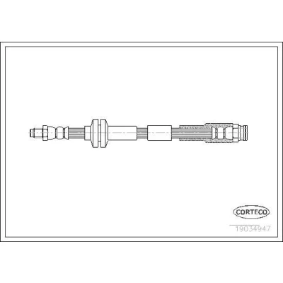 Afbeelding van CORTECO 19034947 Remslang Vooras 378mm FIAT: 500 Hatchback, Panda III Hatchback