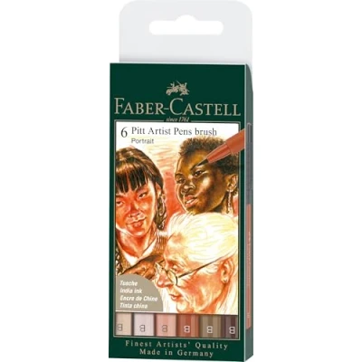 Afbeelding van Faber Castell Fc 167167 Pitt Artist Pens Brush Portrait 6 Stuks