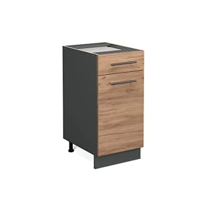 Afbeelding van Vicco Keukenonderkast Fame Line, Krachtige eik goud/Grijs, 40 cm zonder werkblad