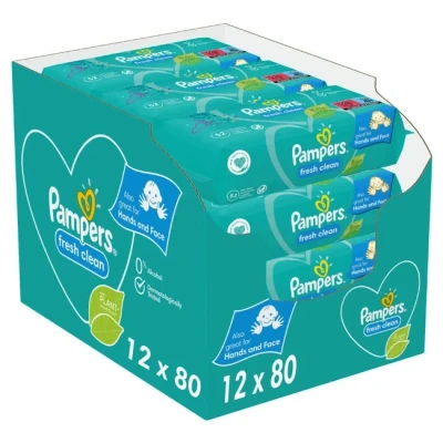 Afbeelding van Pampers Fresh Clean Billendoekjes 960 doekjes 12 x 80