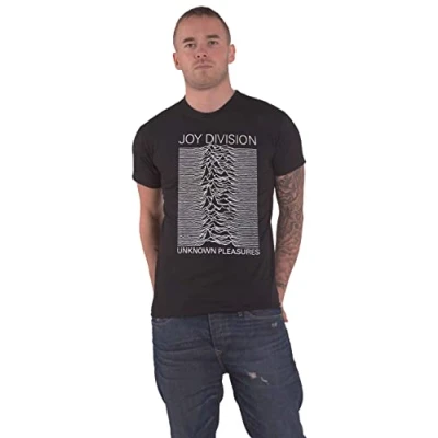 Afbeelding van Joy Division Unknown Pleasures White On Black Heren T shirt XL Zwart