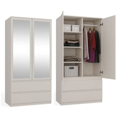 Afbeelding van Kledingkast Malwa SS 90L ANTRACIET EIKEN ARTISAN