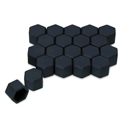 Afbeelding van kwmobile 20x moerdoppen voor banden geschikt 21 mm wielmoeren moeren Set van 20 wielmoerkapjes In zwart