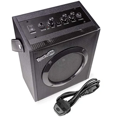 Afbeelding van Rockjam 10 Watt elektrische gitaarversterker met hoofdtelefoonuitgang, driebands EQ, Overdrive &amp; Gain