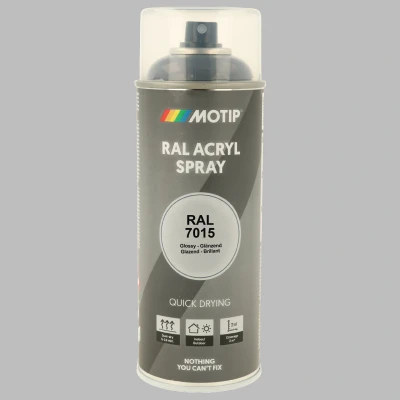 Afbeelding van Motip industrial acryllak hoogglans RAL 7015 leigrijs 400 ml.