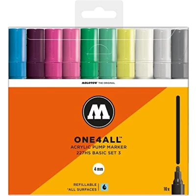 Image de Molotow : One4All 227HS Acrylic Marker Basic Set 3 10 Colours