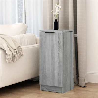 Afbeelding van Dressoir 30x30x70 cm bewerkt hout grijs sonoma eikenkleurig