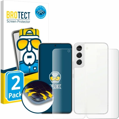 Afbeelding van BROTECT Screenprotector voor Samsung Galaxy S22 5G (Voor+Achter) Folie Beschermfolie transparant volledig dekking (2 Stuks)