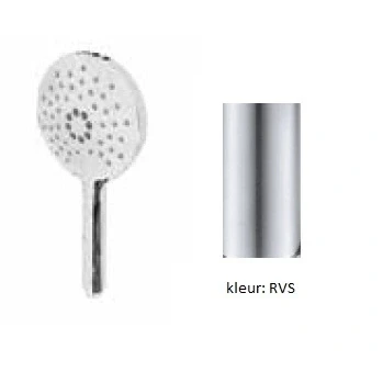 Afbeelding van Waterevolution ronde handdouche met 3 standen RVS T1620RIE
